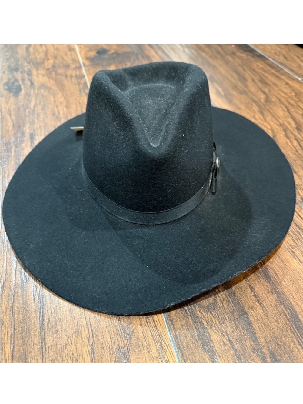 Black Wool Felt Wide-Brim Fedora